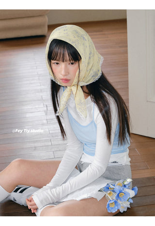floral lace scarf