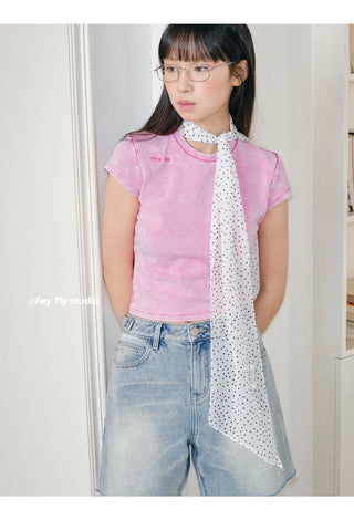chiffon polka scarf