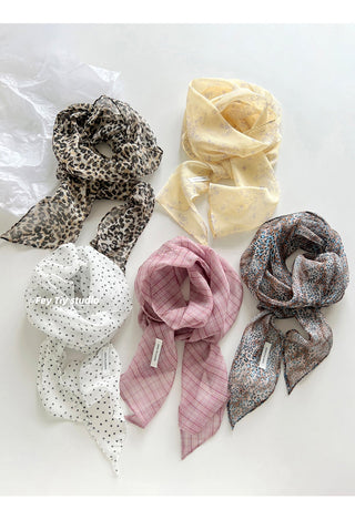 chiffon polka scarf