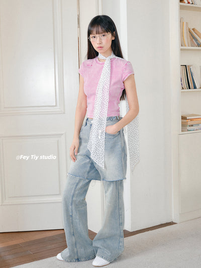 chiffon polka scarf