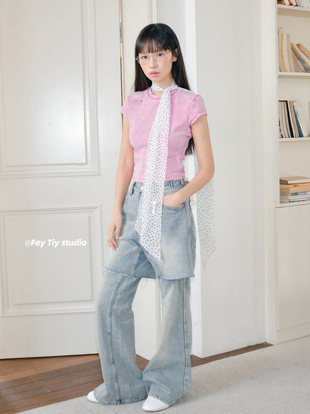 chiffon polka scarf