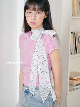 chiffon polka scarf