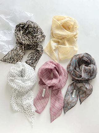 chiffon polka scarf