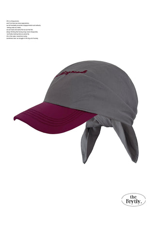 striped baseball cap