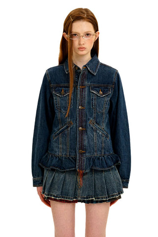 [Moromoro2] Washed Denim Fringe  Collection