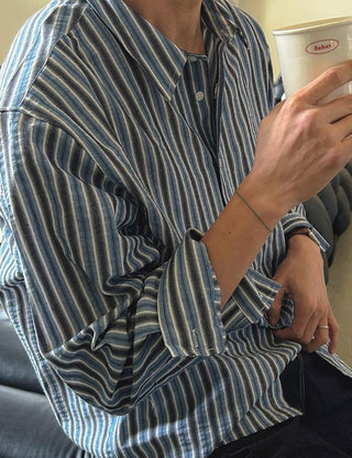 Marine striped shirt (cool fabric)