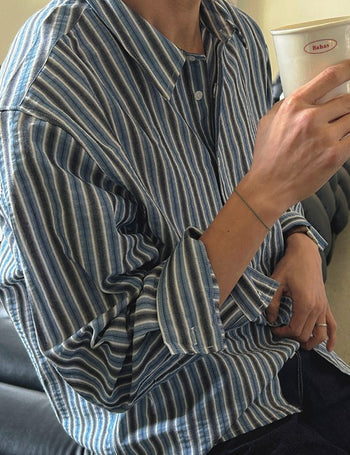 Marine striped shirt (cool fabric)