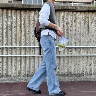 Straight denim pants