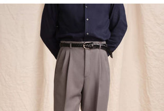 [CULTUM] Double Pleat Straight Leg Trousers