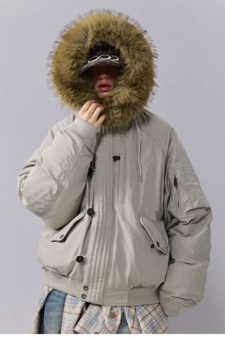 [Monterest] N2B Hooded Down Jacket with Fur Trim