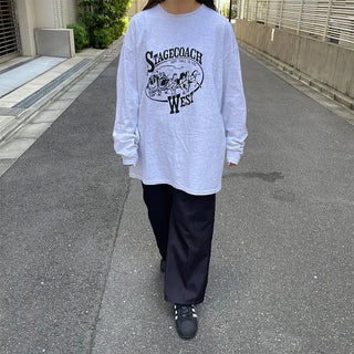 Oversized Lettering Long T-Shirt