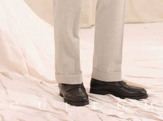 [CULTUM] Herringbone Brushed Pleated Trousers