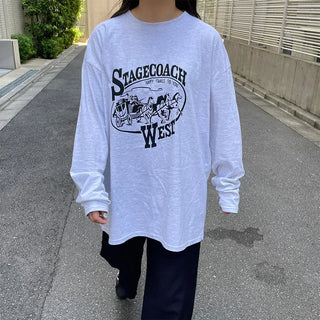 Oversized Lettering Long T-Shirt