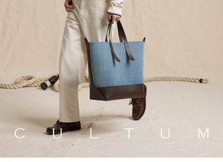 [CULTUM] Half-Zip Striped Cotton Knit Sweater
