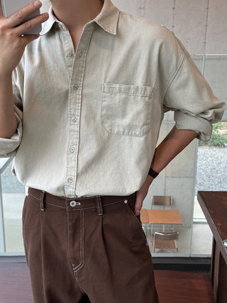 Haze Aging Fade Washed Shirt