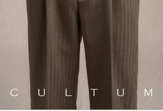 [CULTUM] Wool Blend Double Pleat Straight Trousers