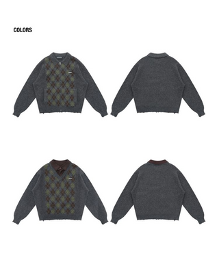 [MASONPRINCE] Argyle Cardigan/Sweater