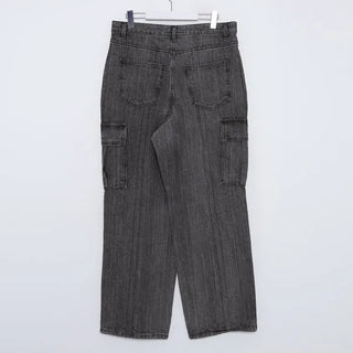Cargo wide denim pants