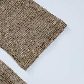 Long sleeve crewneck hollow out see through cut out top