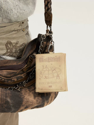 [Monterest] PU Leather Tri-Fold Passport Wallet with Chain