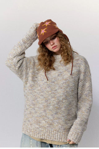 [Monterest] Multicolor Yarn Blend Crewneck Sweater