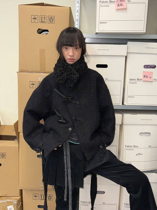 [NeverSeez] Boucle Toggle Short Coat