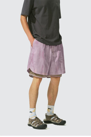 [Monterest] Tie-Dye Double Layer Running Shorts