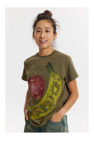 CONP Fruit Graffiti Slim T-shirt (Dark Green)