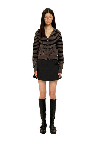 [Moromoro2] Star Striped Rhinestone Knit  Top