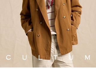 [CULTUM] Cotton Twill Double-Breasted Blazer