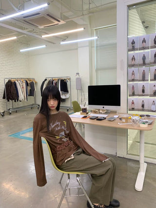 [NEVERSEEZ] Beaded Pocket Washed Work Pants