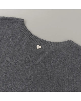 Fluffy short-sleeved summer knit with heart charm