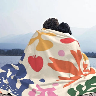Abstract Flower Print Blanket