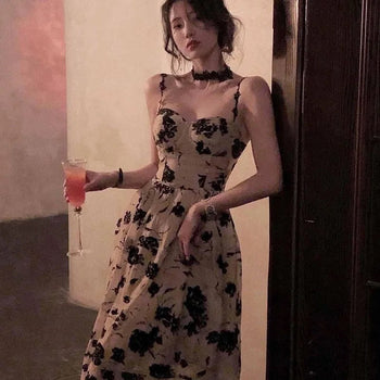 Floral Strap Midi Dress