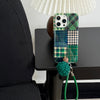 Glossy Green Plaid iPhone Case