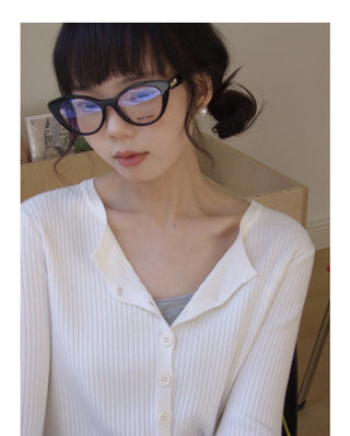 Korean V-neck long-sleeved sweater