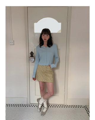 Korean V-neck long-sleeved sweater