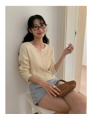 Korean V-neck long-sleeved sweater