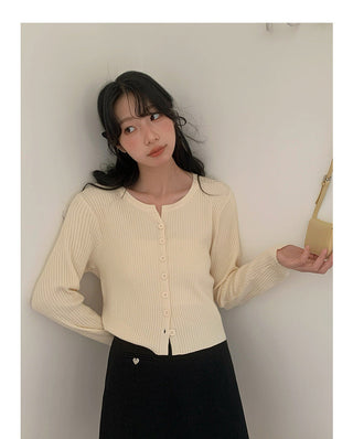 Korean V-neck long-sleeved sweater