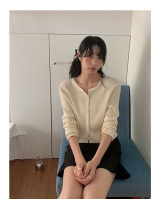 Korean V-neck long-sleeved sweater