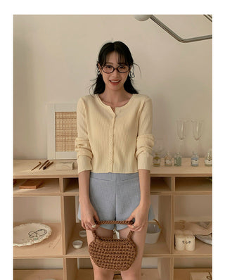 Korean V-neck long-sleeved sweater