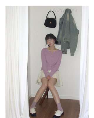 Korean V-neck long-sleeved sweater