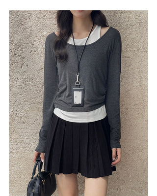 Contrast Color Fake Two-piece Vest