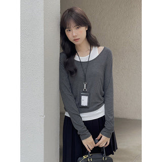 Contrast Color Fake Two-piece Vest