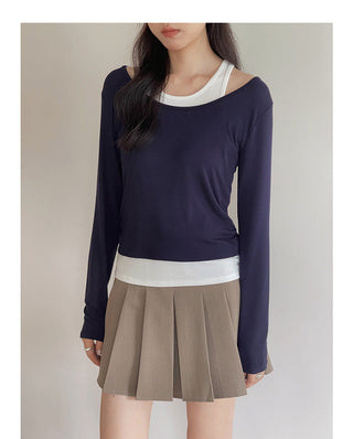 Contrast Color Fake Two-piece Vest