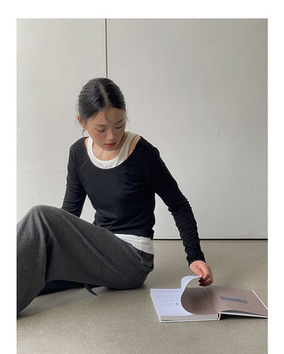 Contrast Color Fake Two-piece Vest