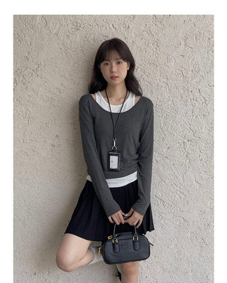 Contrast Color Fake Two-piece Vest