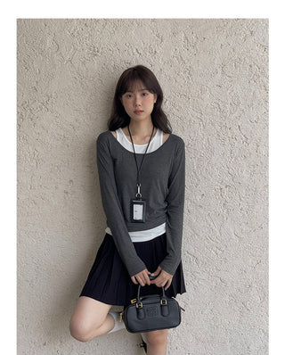 Contrast Color Fake Two-piece Vest