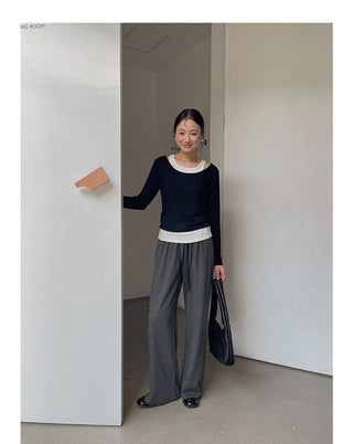 Contrast Color Fake Two-piece Vest