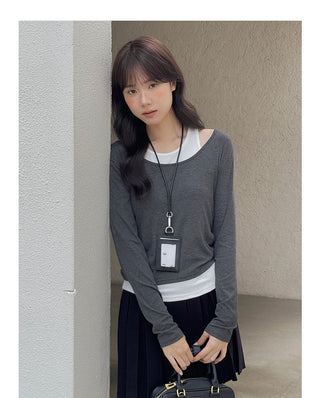 Contrast Color Fake Two-piece Vest